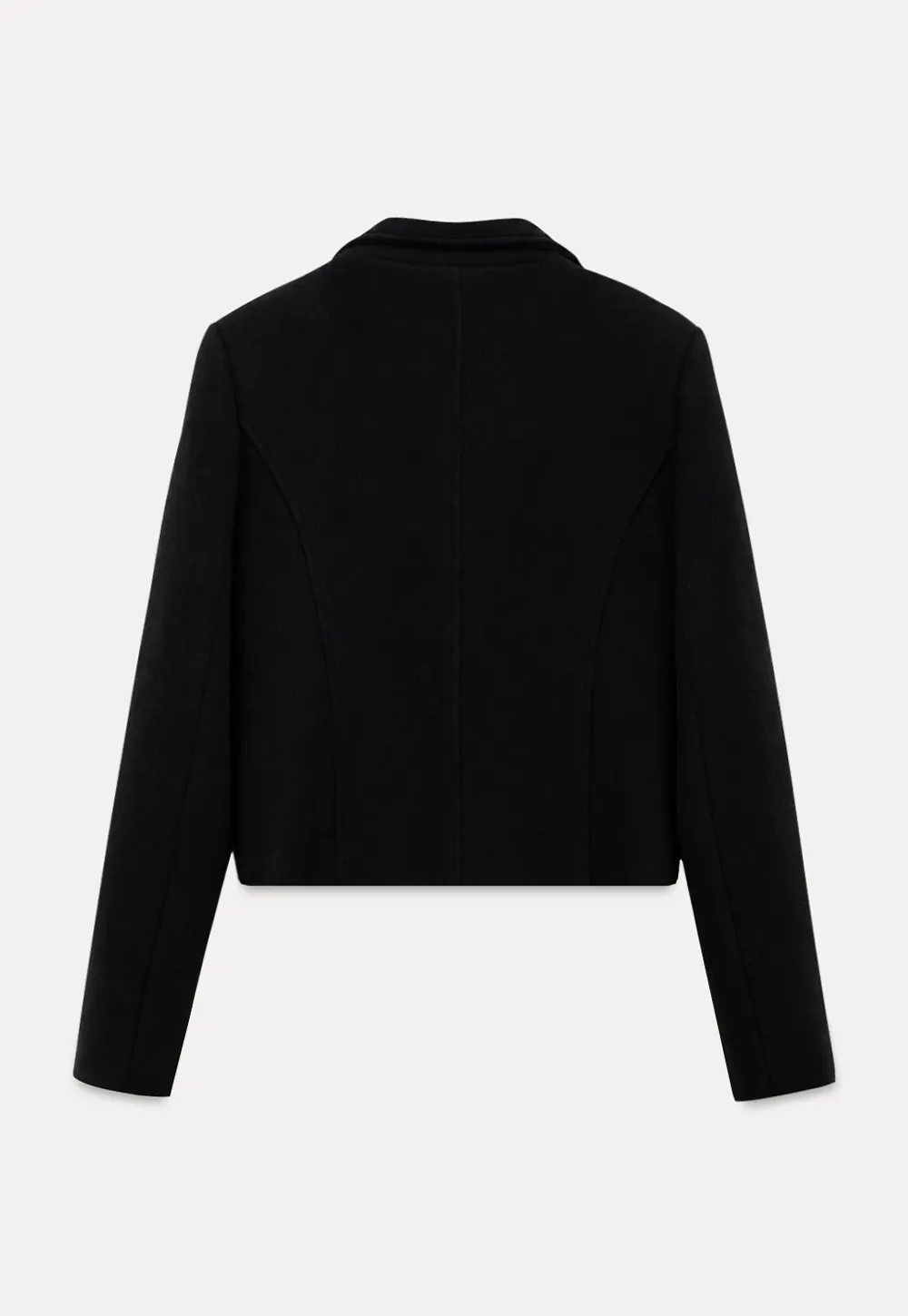 Asymmetrical Collar Double Breasted Wool Coat