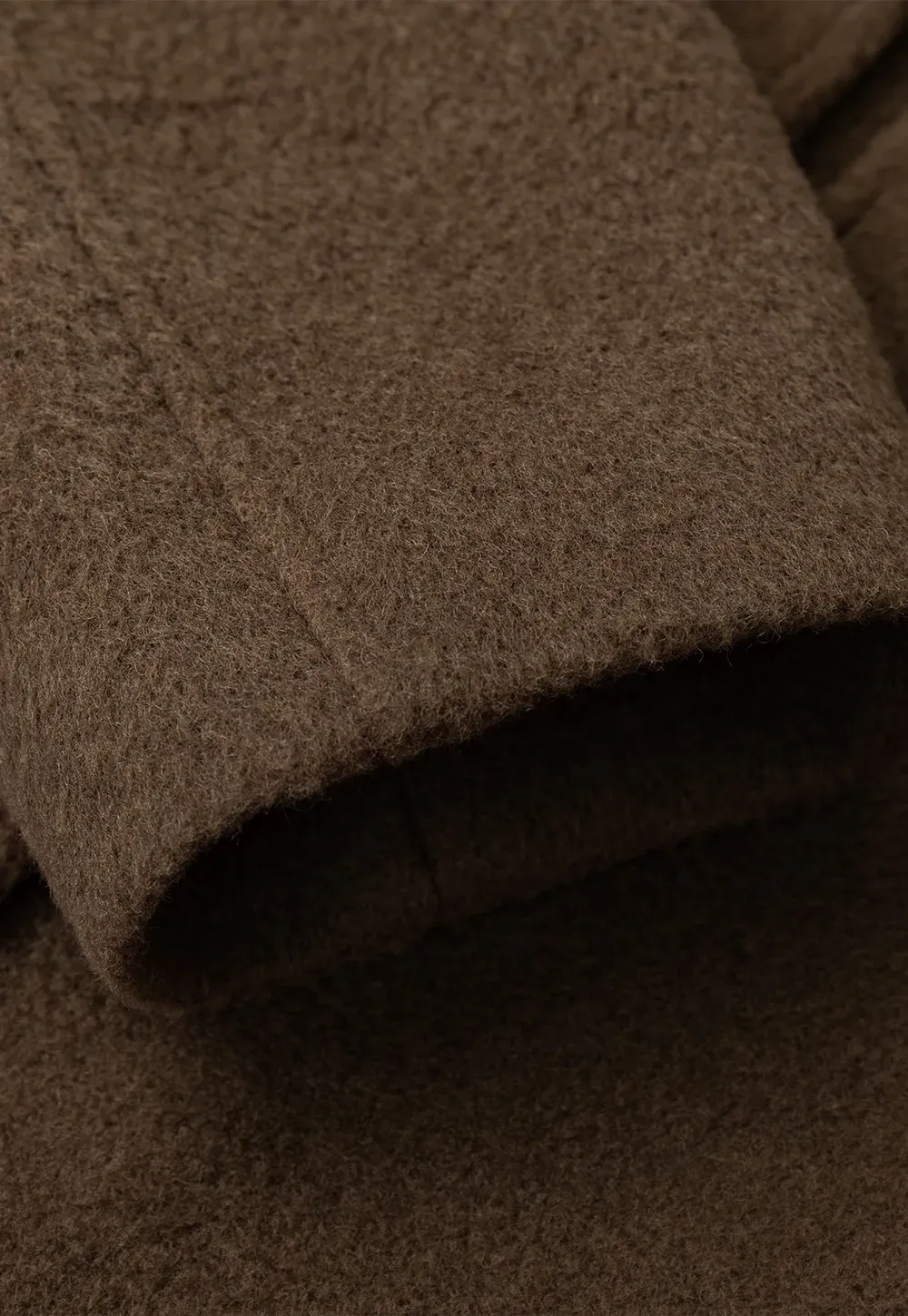 Cropped Wool Coat with Flap Pockets and Notched Collar
