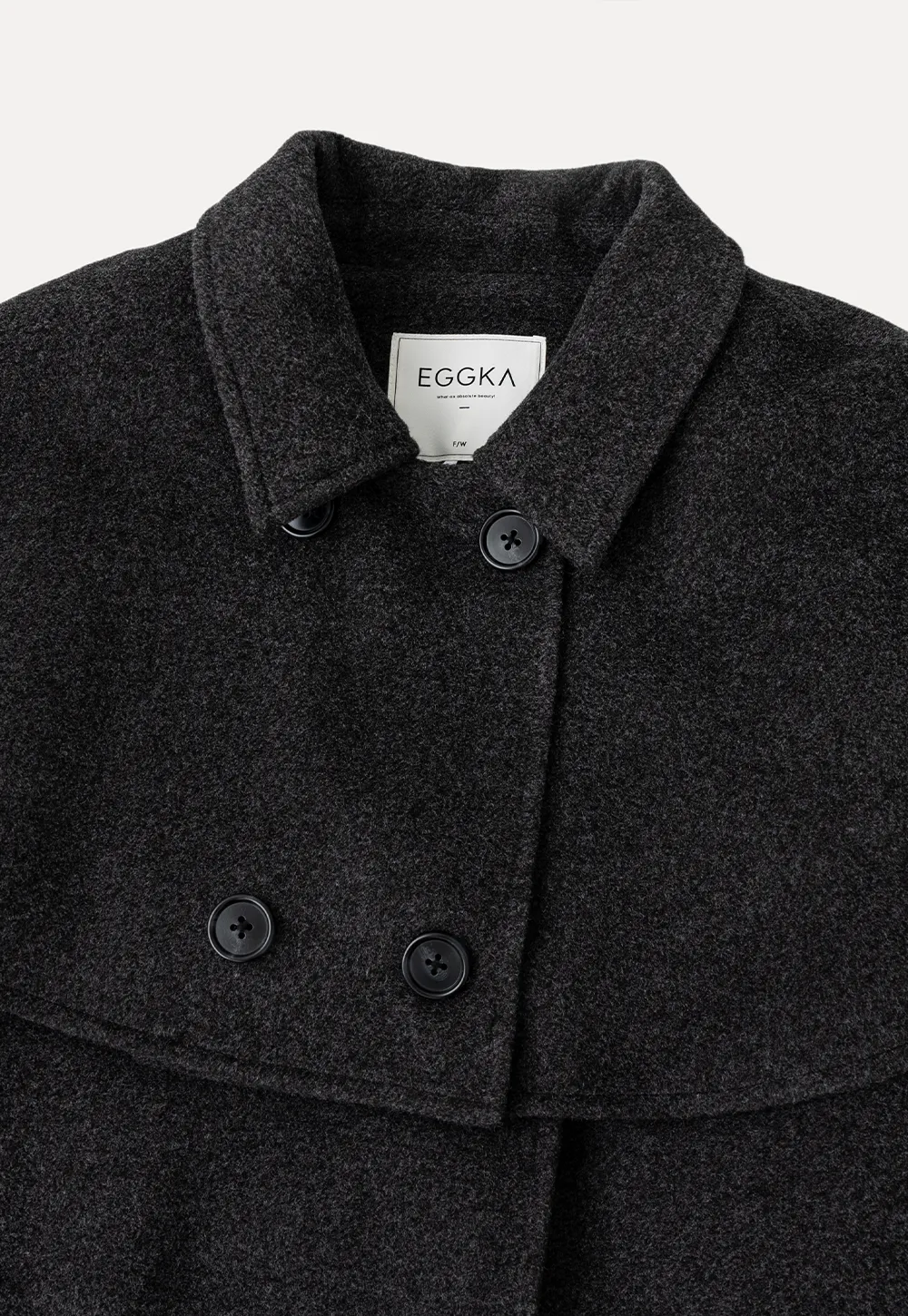 Cape Collar Double Breasted Wool Coat