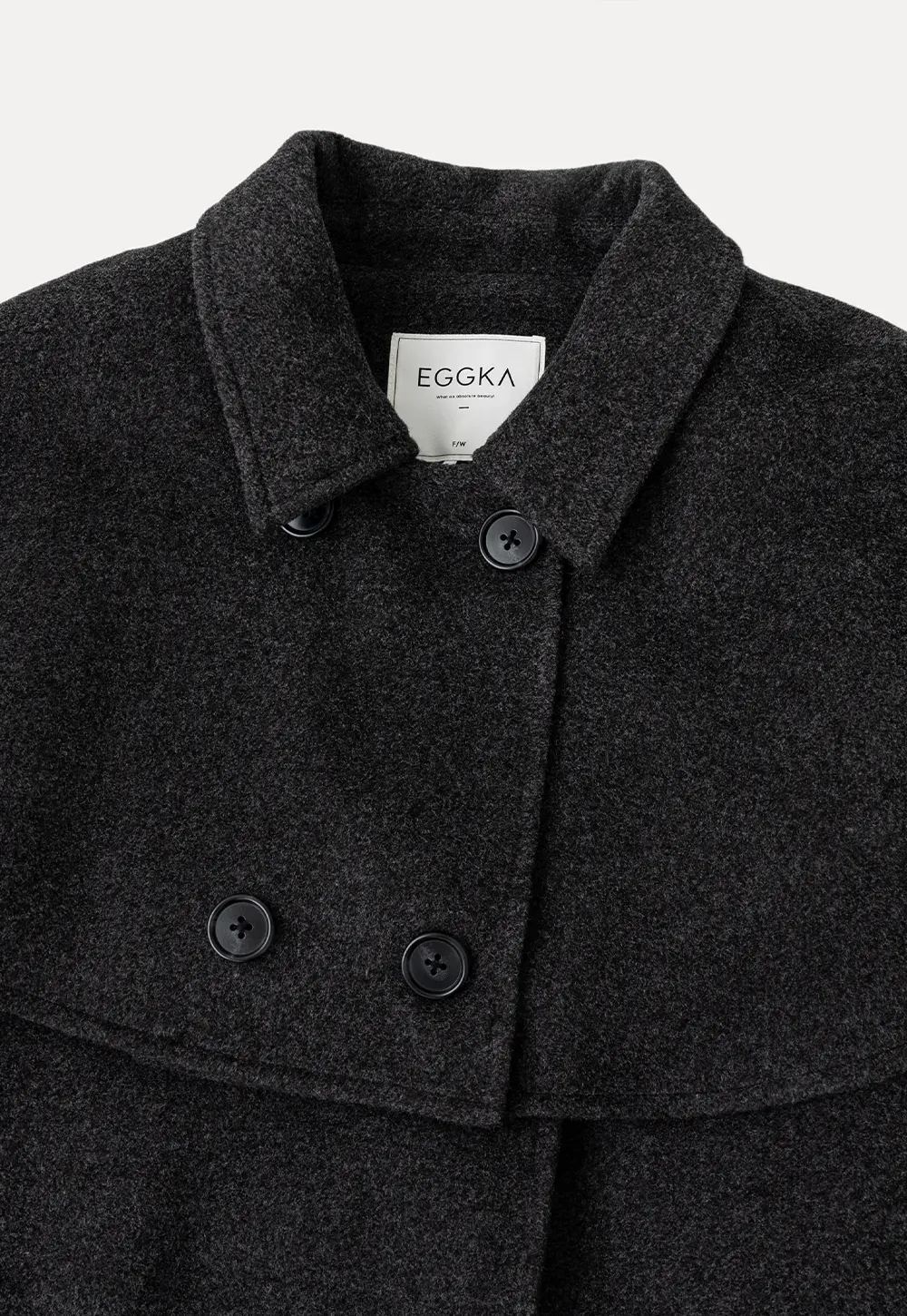Cape Collar Double Breasted Wool Coat