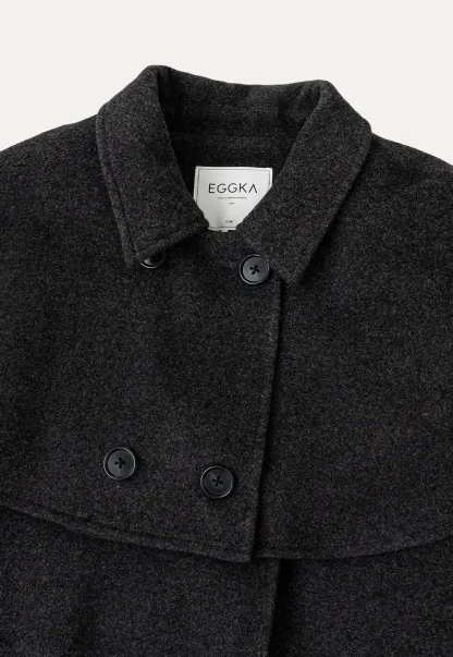 Cape Collar Double Breasted Wool Coat