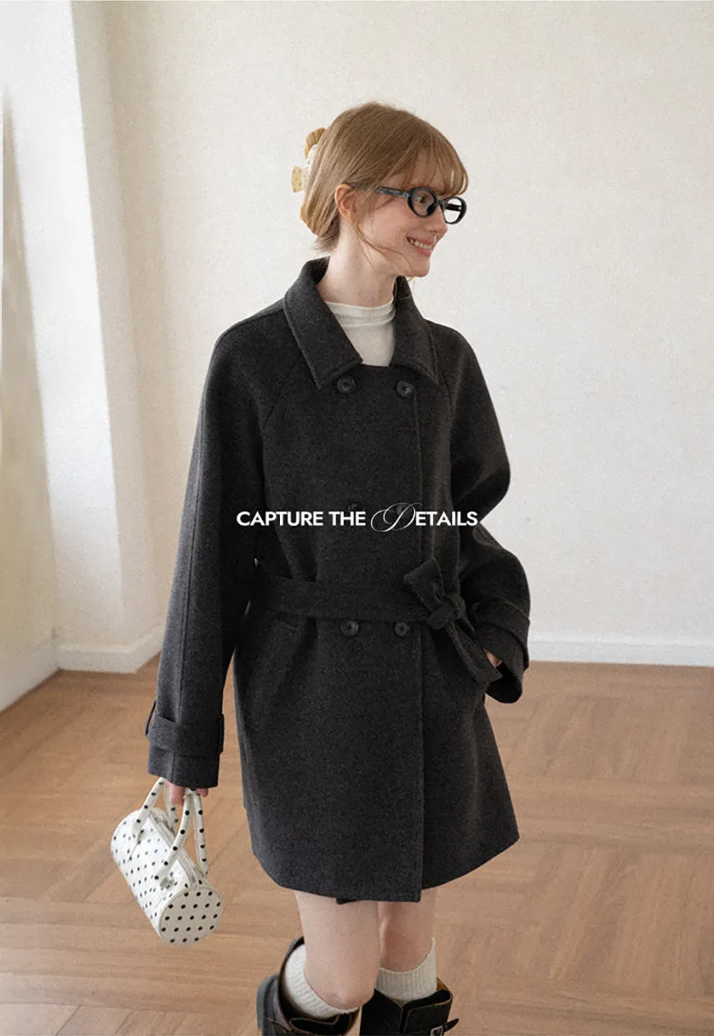 Cape Collar Double Breasted Wool Coat