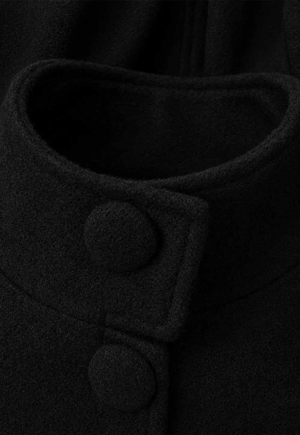 Oversized Wool Coat with Stand Collar and Tie Waist