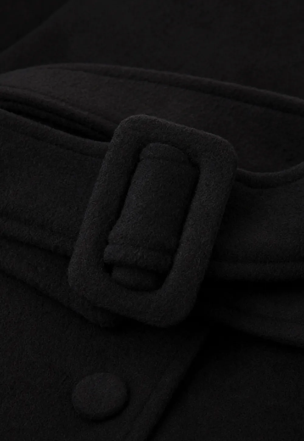 Asymmetrical Lapel Belted Wool Coat