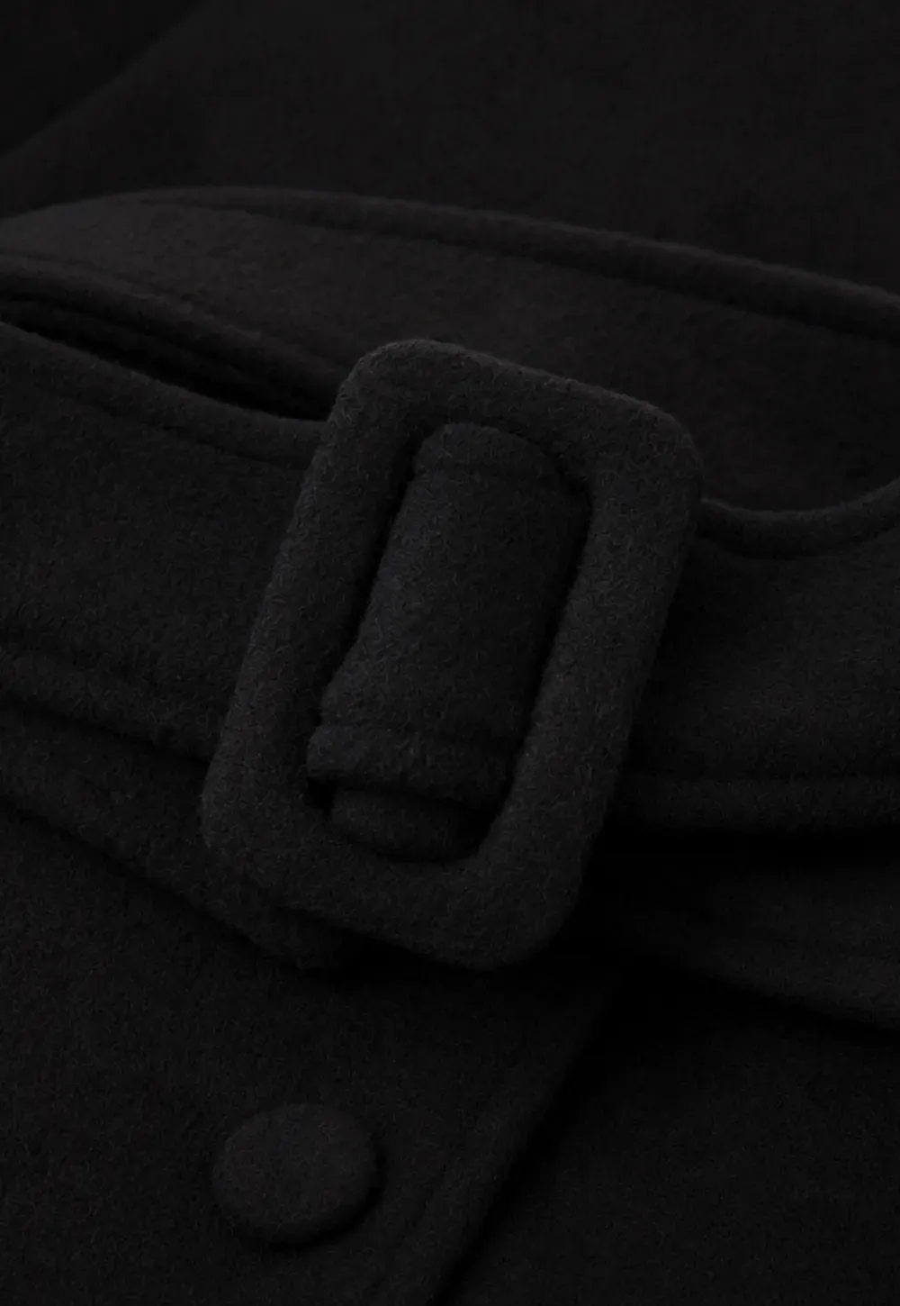 Asymmetrical Lapel Belted Wool Coat