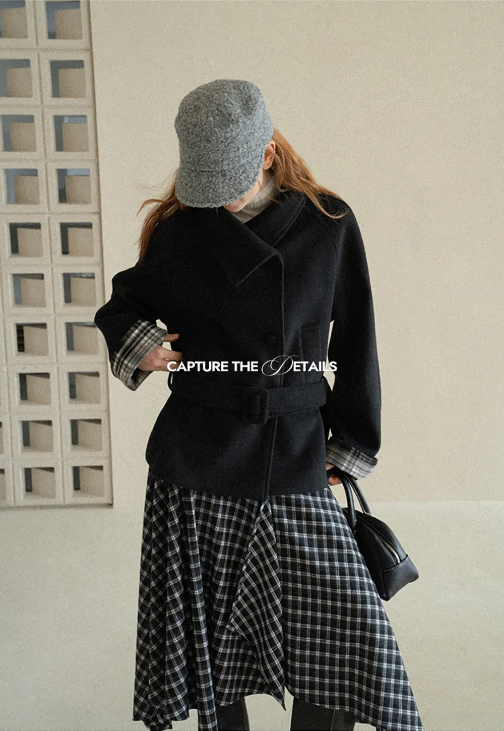 Asymmetrical Lapel Belted Wool Coat