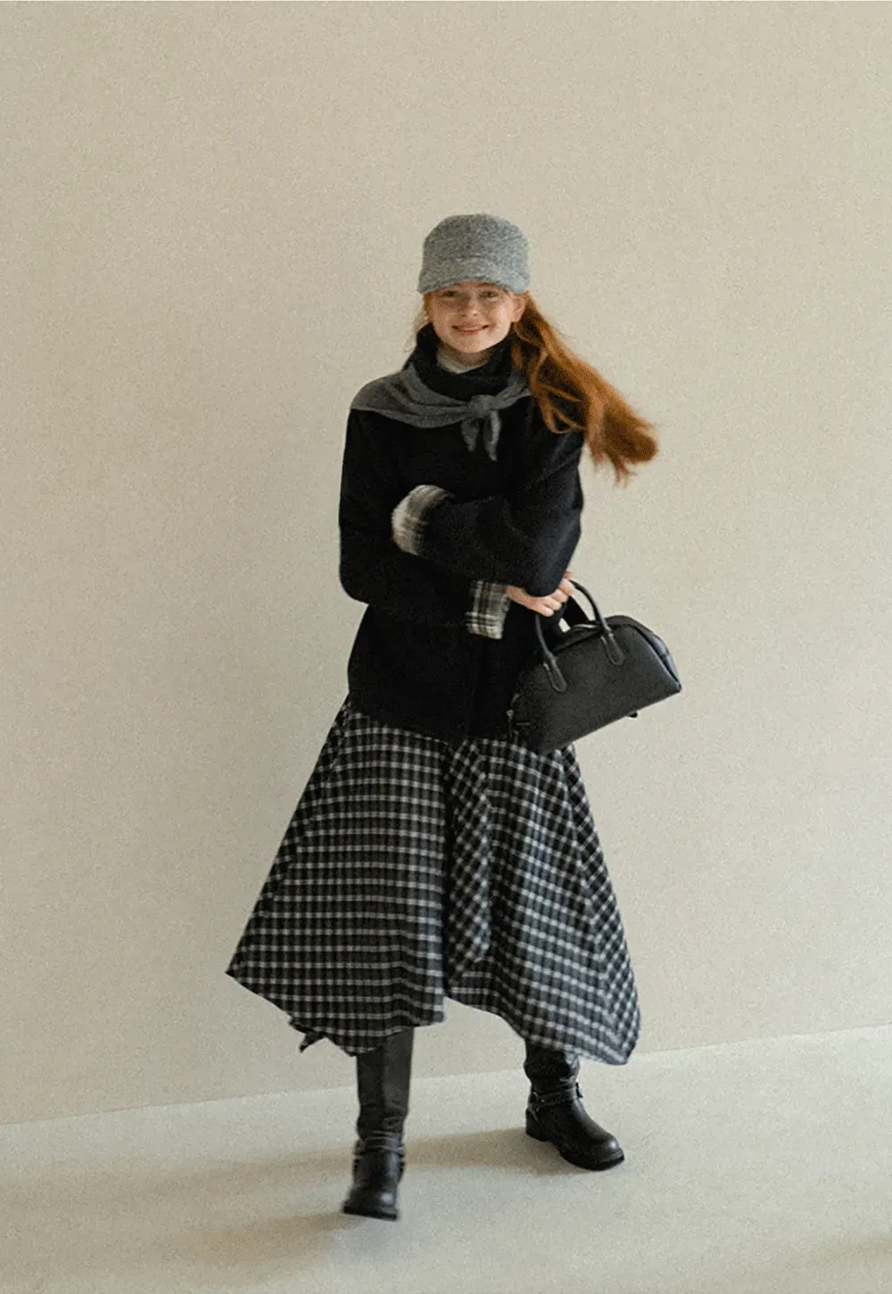 Asymmetrical Lapel Belted Wool Coat