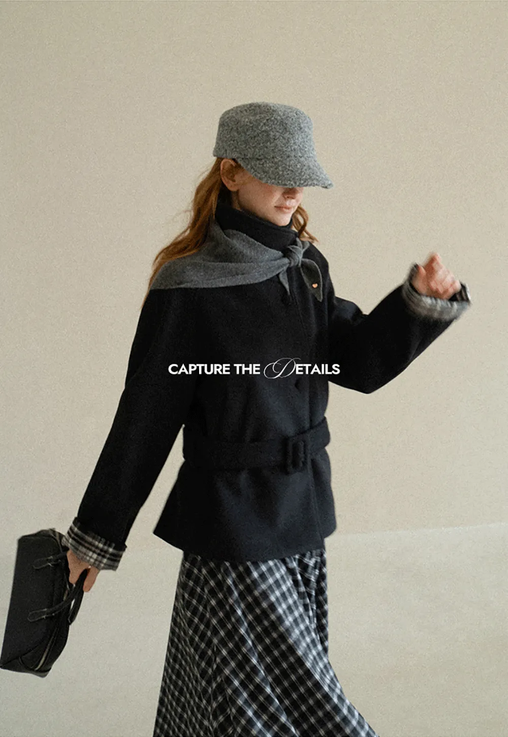 Asymmetrical Lapel Belted Wool Coat