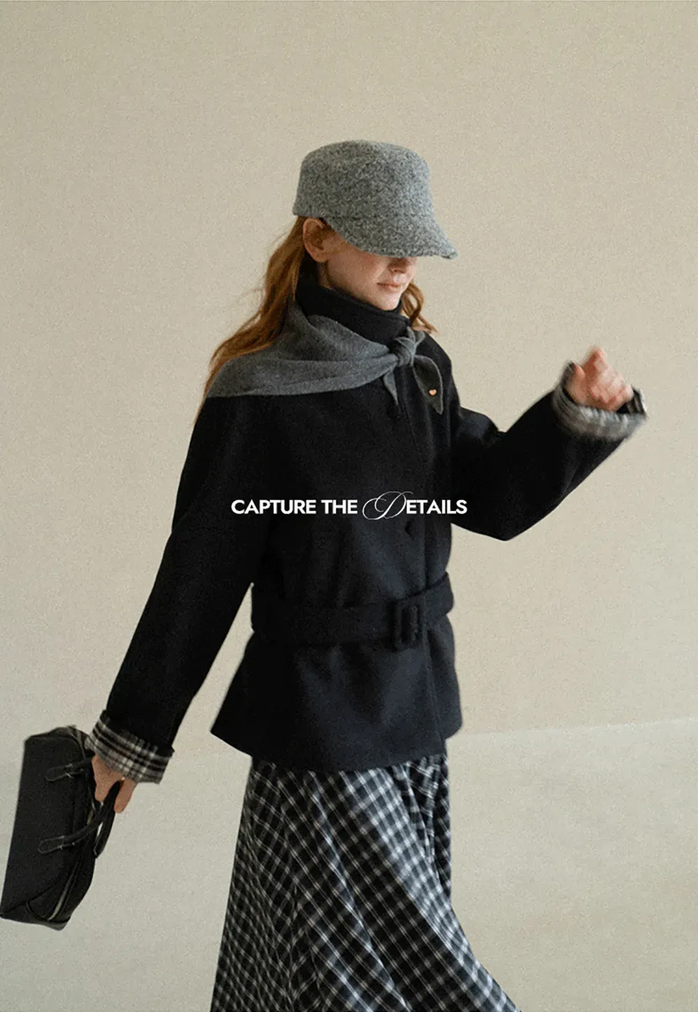 Asymmetrical Lapel Belted Wool Coat