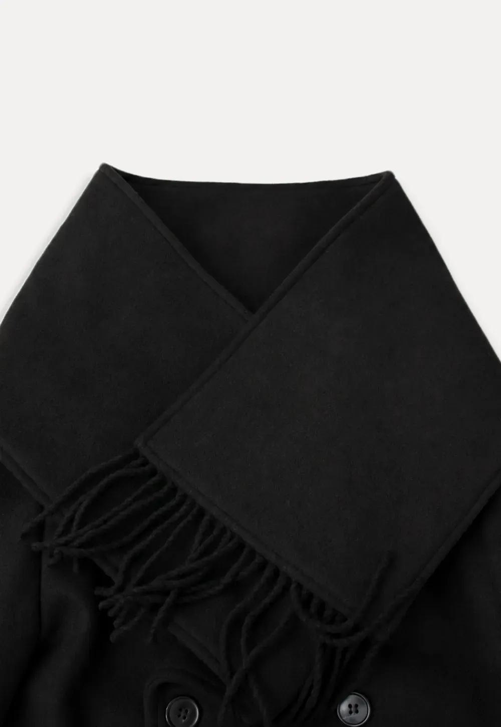 Double Breasted Notched Collar Wool Coat