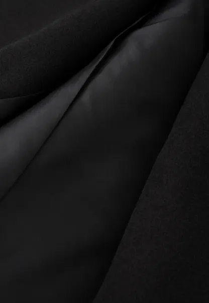 Double Breasted Notched Collar Wool Coat