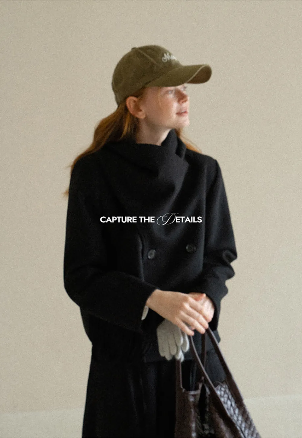Double Breasted Notched Collar Wool Coat