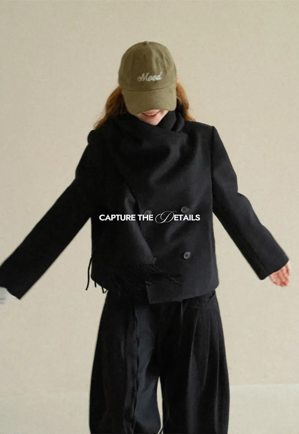 Double Breasted Notched Collar Wool Coat