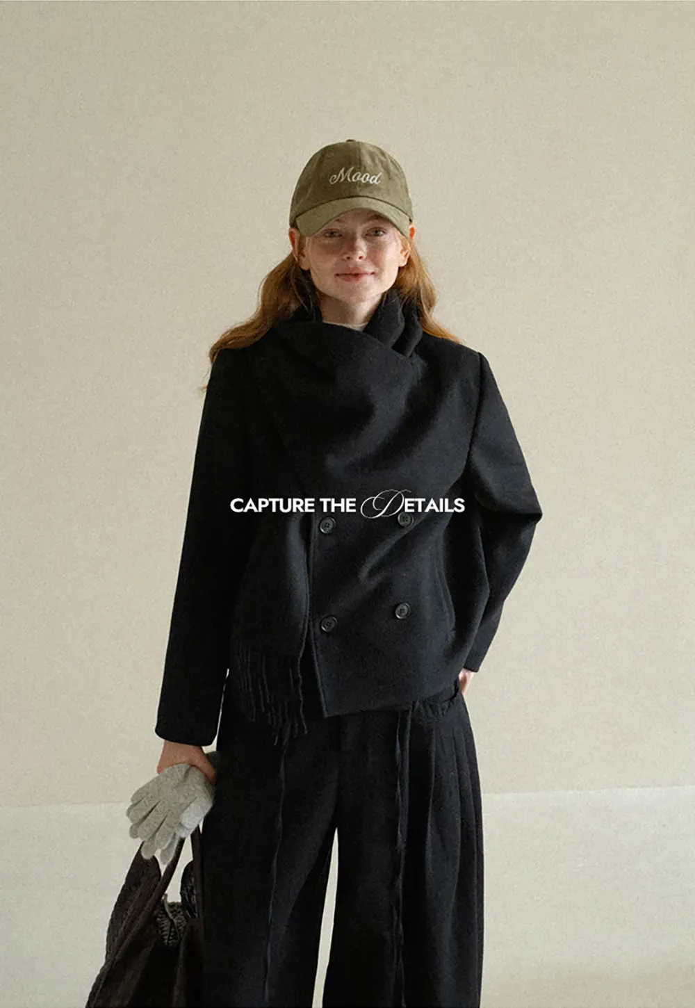 Double Breasted Notched Collar Wool Coat