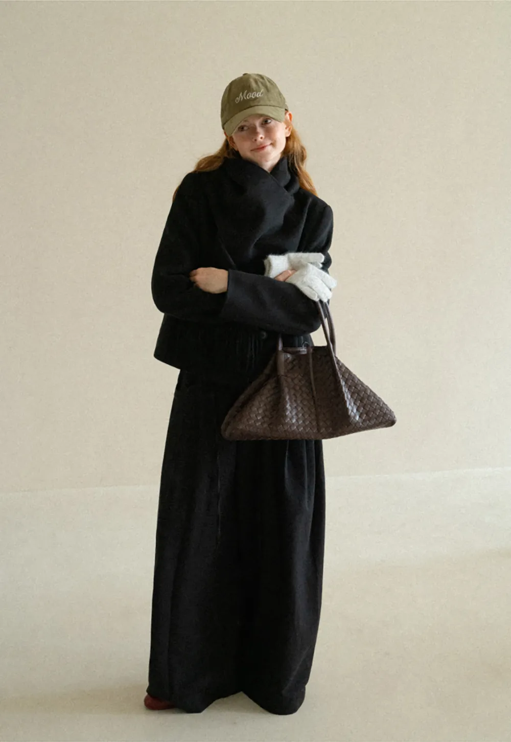 Double Breasted Notched Collar Wool Coat
