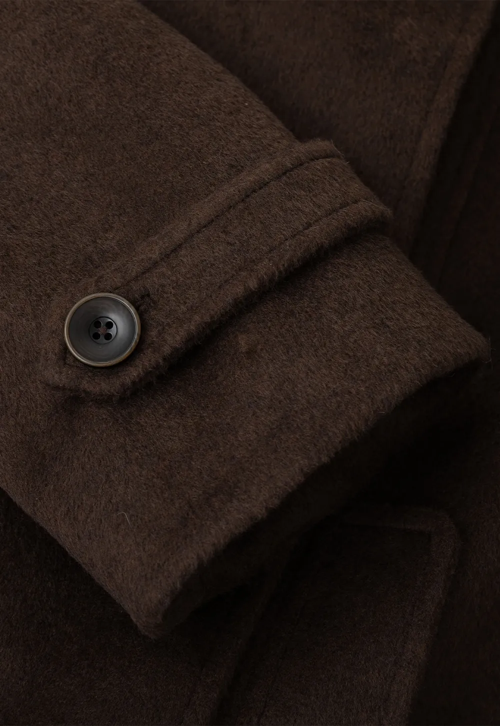 Shearling Collar Wool Coat