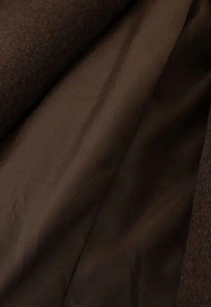 Shearling Collar Wool Coat