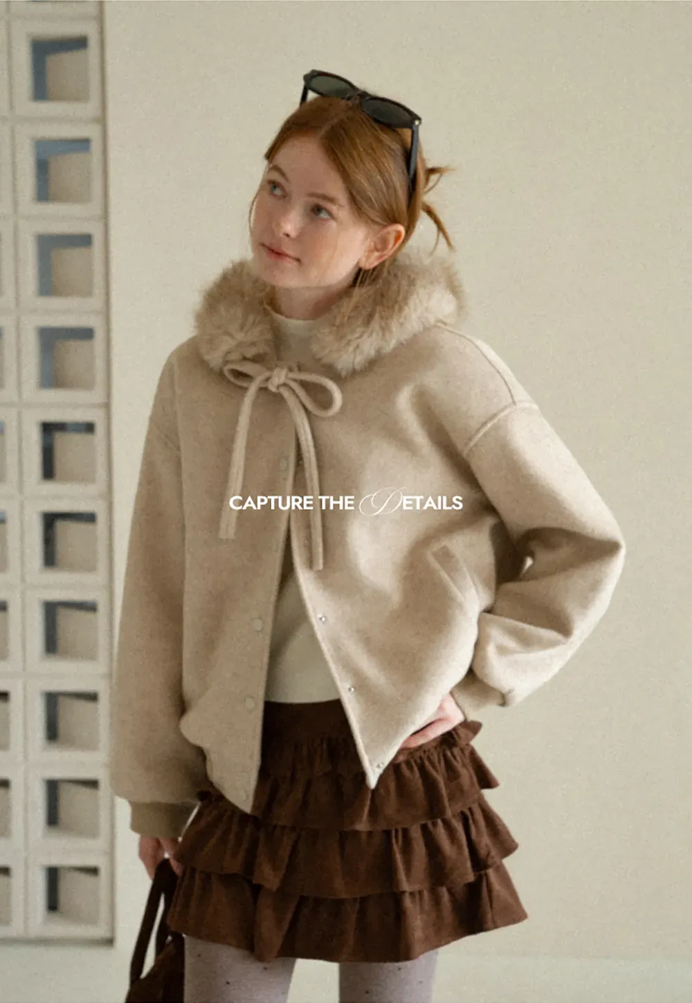 Faux Fur Trim Hooded Oversized Wool Coat