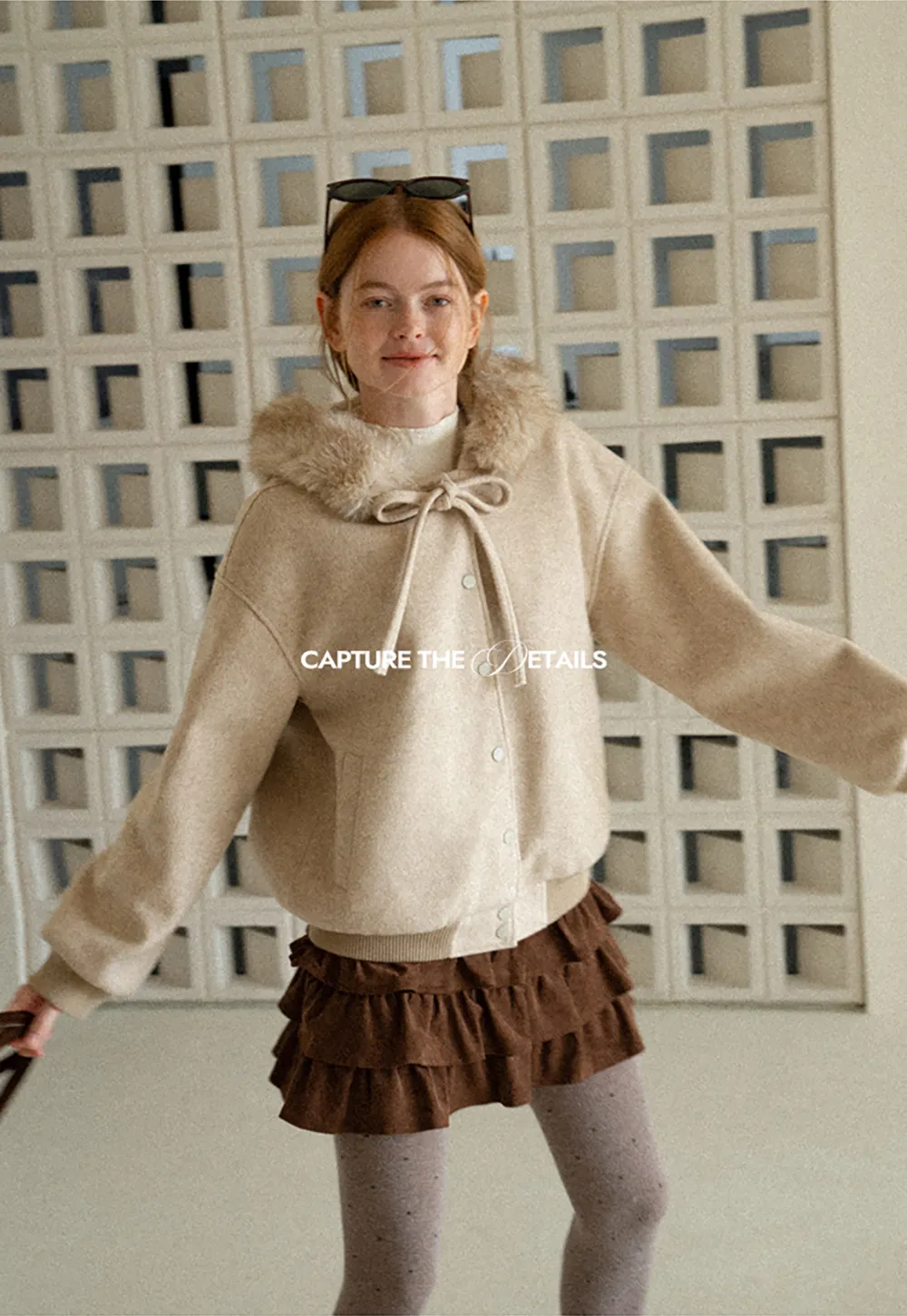 Faux Fur Trim Hooded Oversized Wool Coat