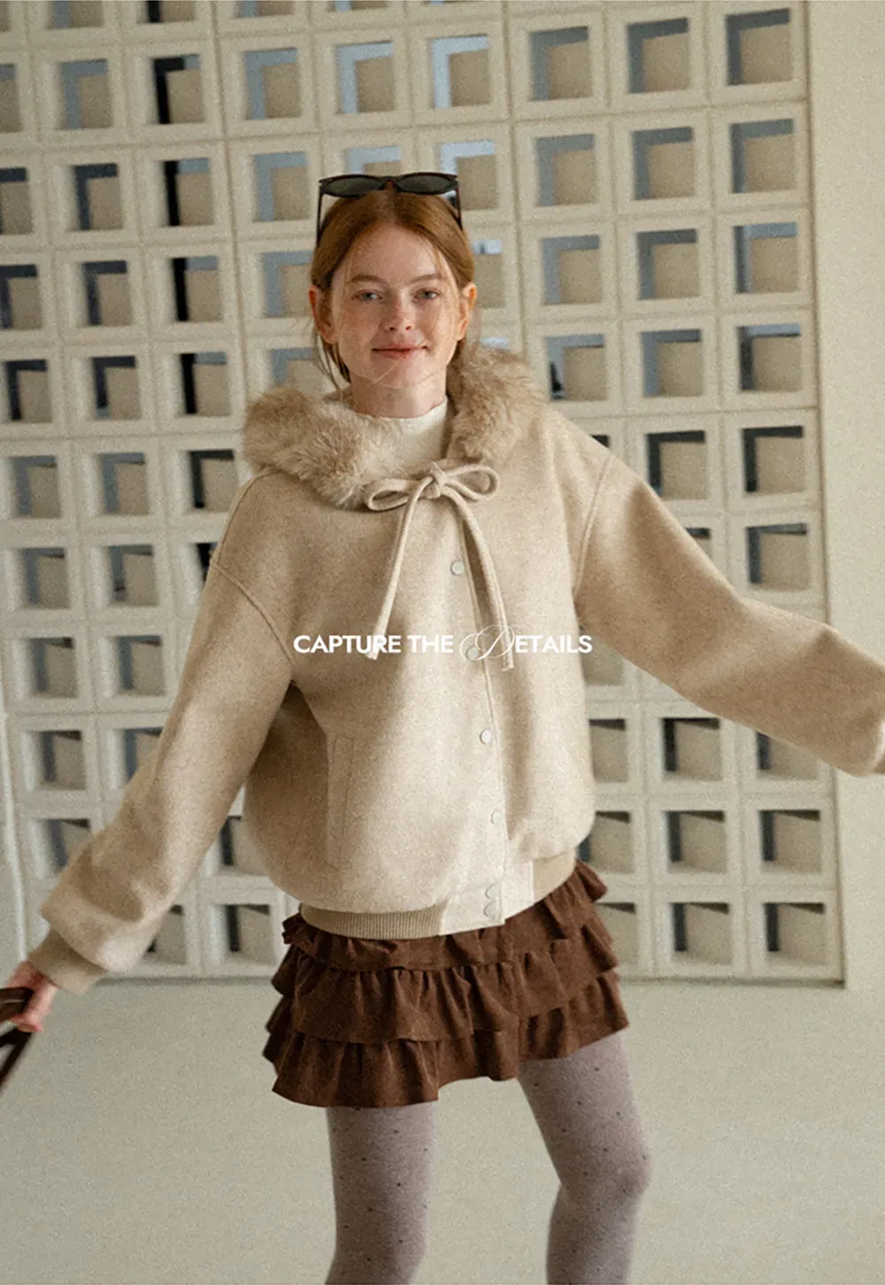 Faux Fur Trim Hooded Oversized Wool Coat