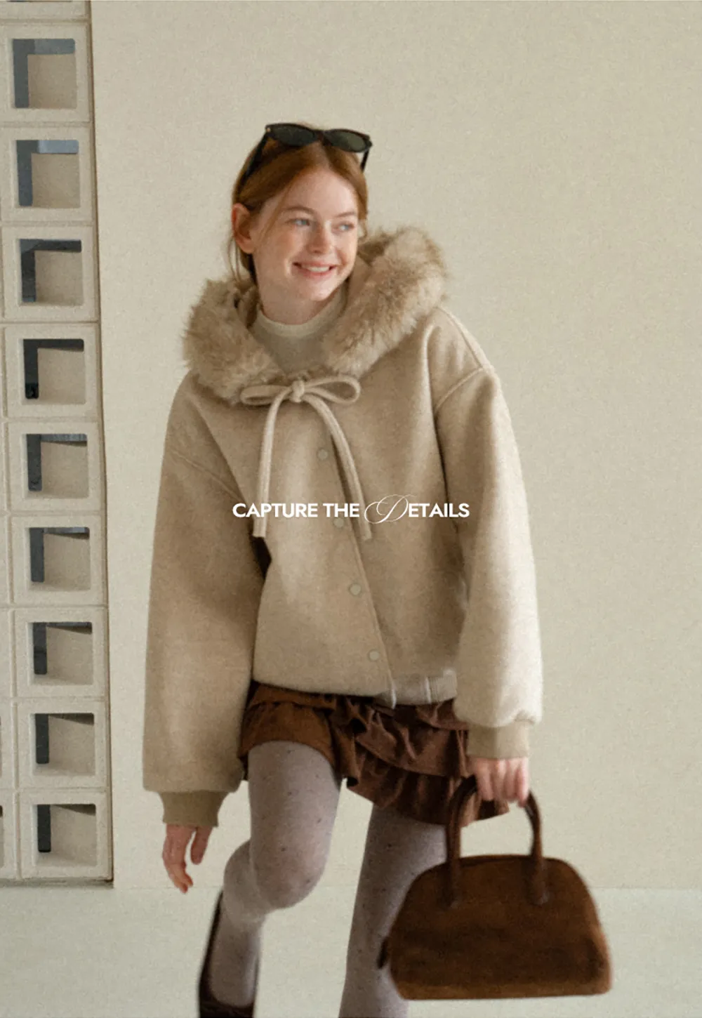 Faux Fur Trim Hooded Oversized Wool Coat