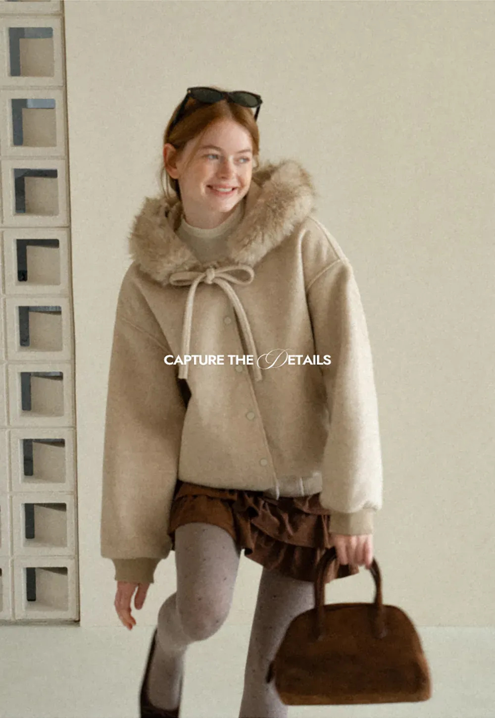 Faux Fur Trim Hooded Oversized Wool Coat