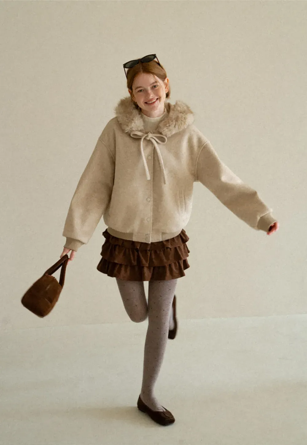 Faux Fur Trim Hooded Oversized Wool Coat