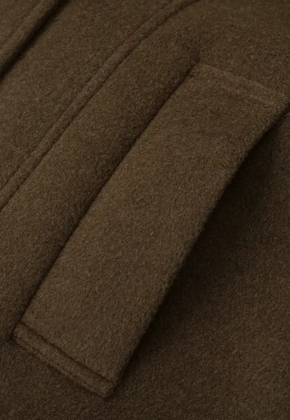 High Collar Belted Wool Coat