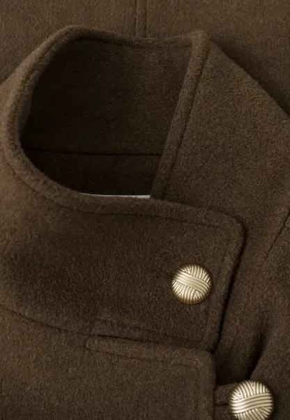High Collar Belted Wool Coat