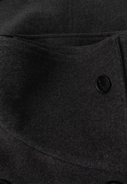 Peplum Waist Belted Wool Coat