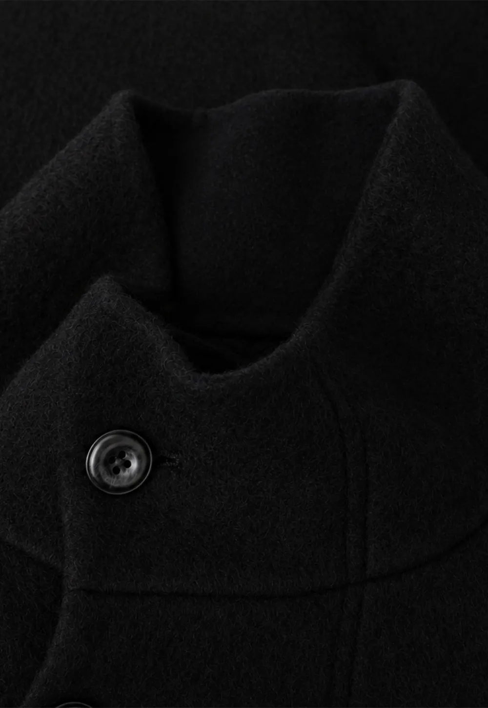 Structured Collar Wool Coat with Belted Waist
