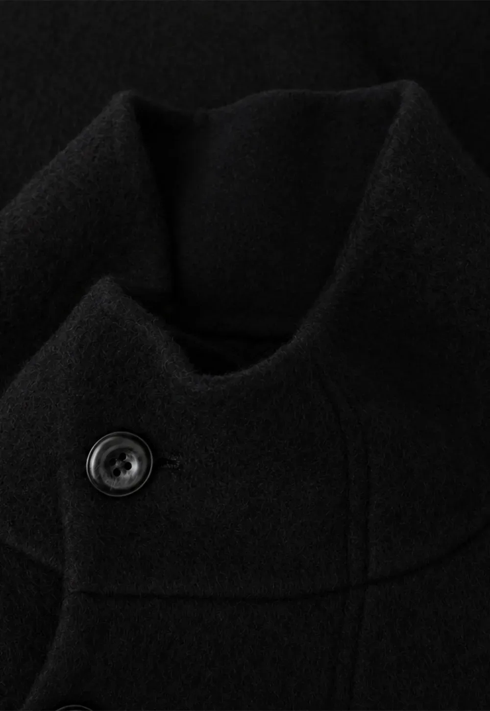 Structured Collar Wool Coat with Belted Waist