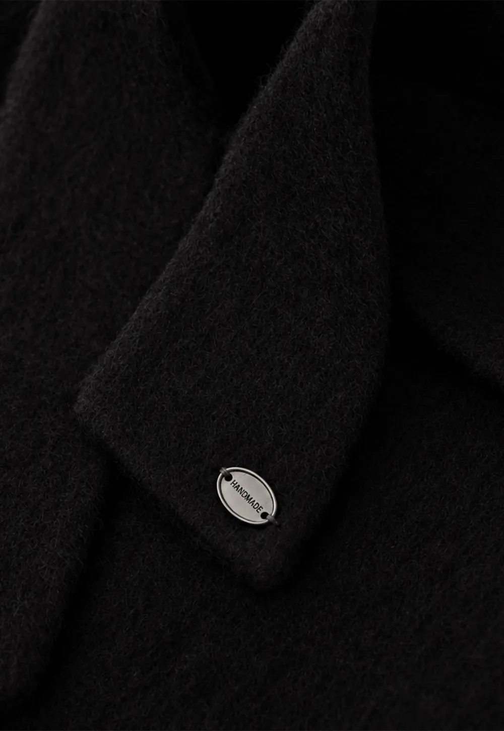 Structured Collar Wool Coat with Belted Waist