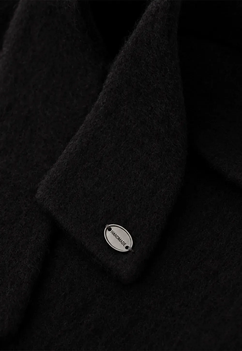 Structured Collar Wool Coat with Belted Waist