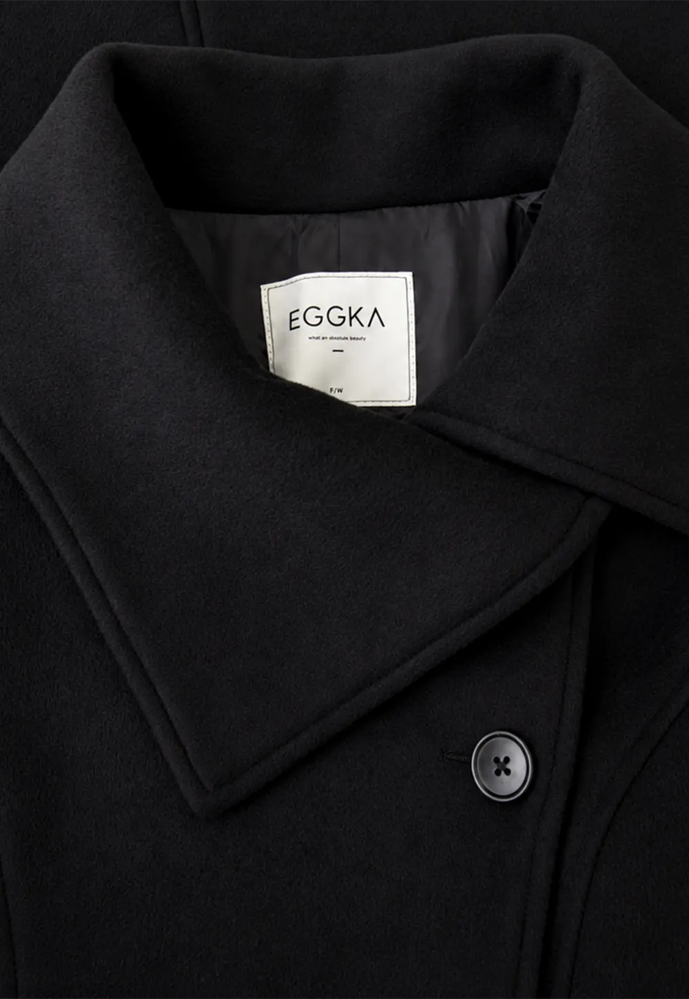 Double Breasted Notched Collar Wool Coat