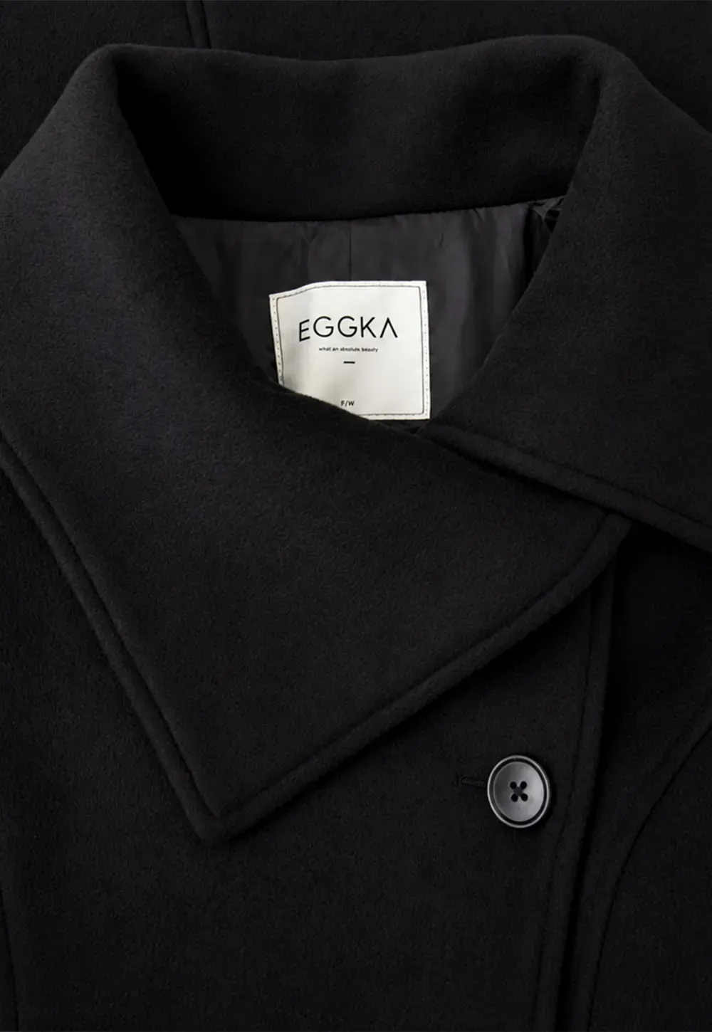 Double Breasted Notched Collar Wool Coat