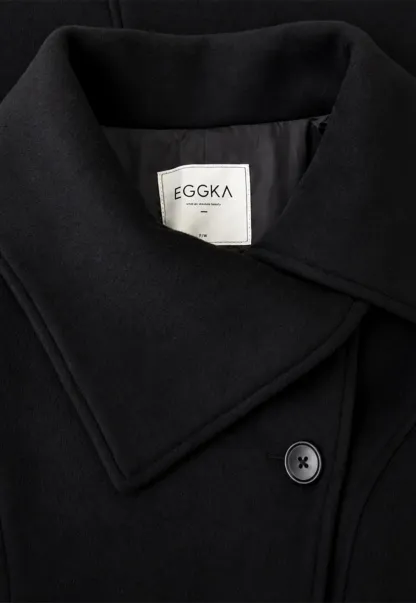 Double Breasted Notched Collar Wool Coat