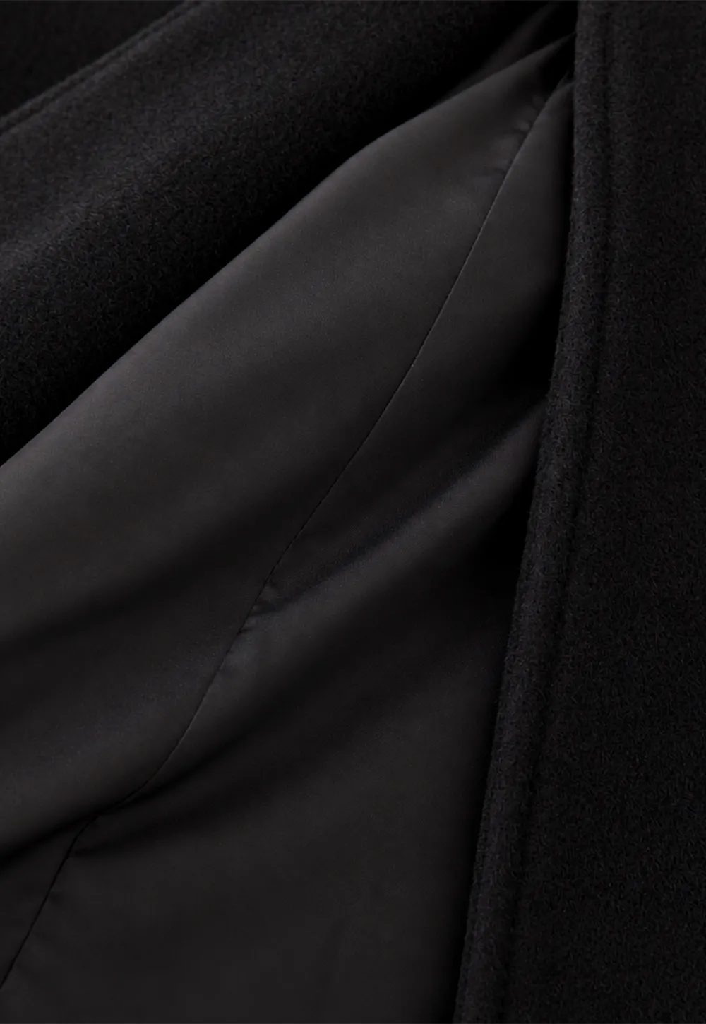 Double Breasted Notched Collar Wool Coat