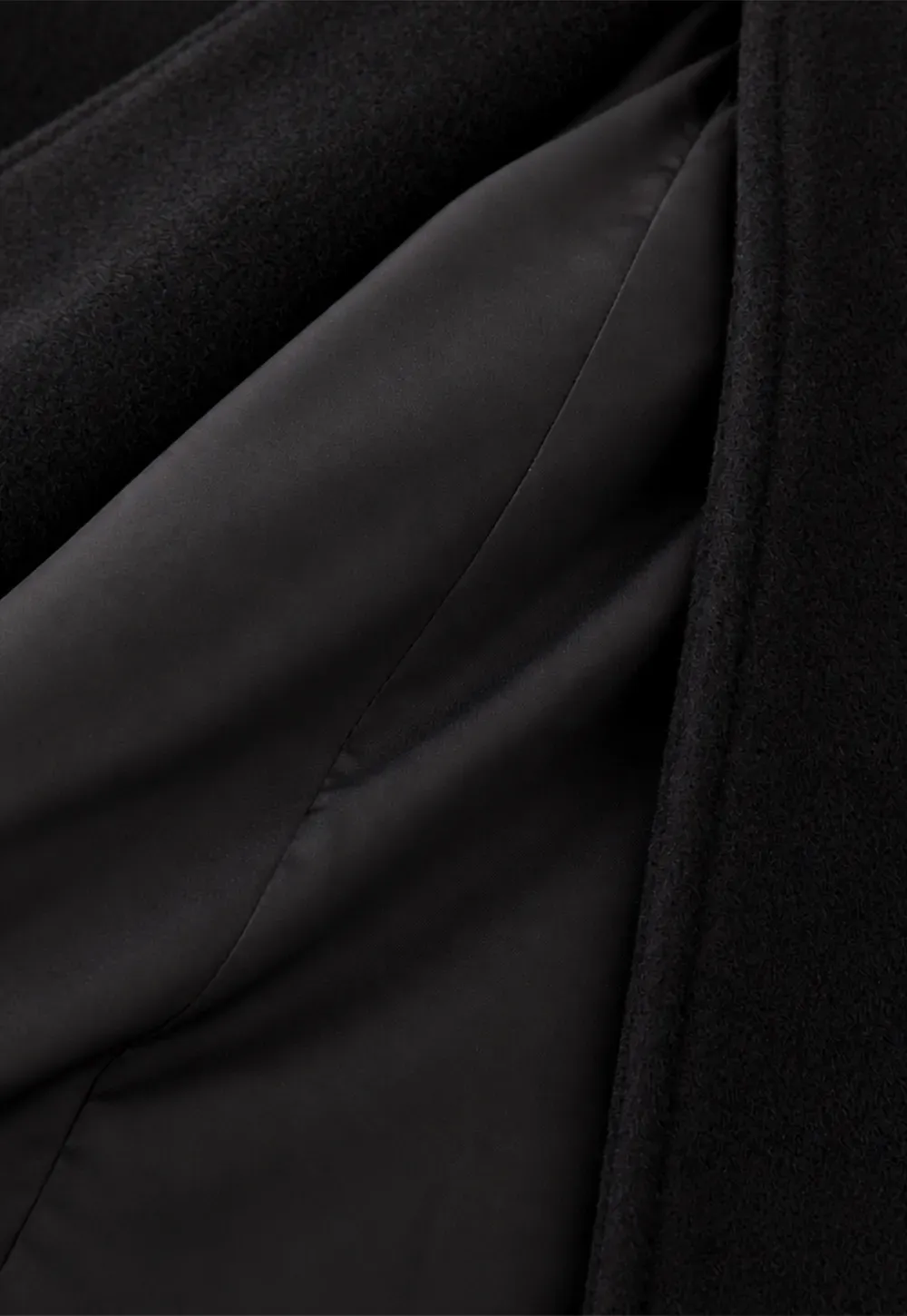 Double Breasted Notched Collar Wool Coat