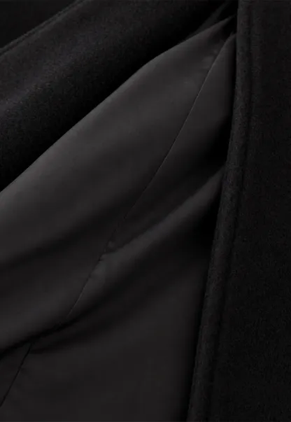 Double Breasted Notched Collar Wool Coat