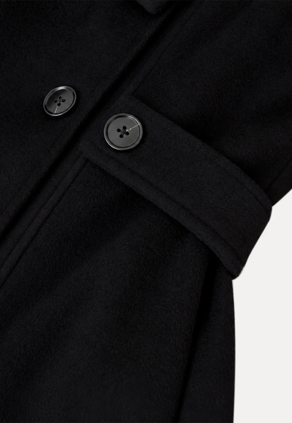 Double Breasted Notched Collar Wool Coat