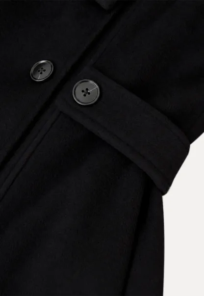 Double Breasted Notched Collar Wool Coat
