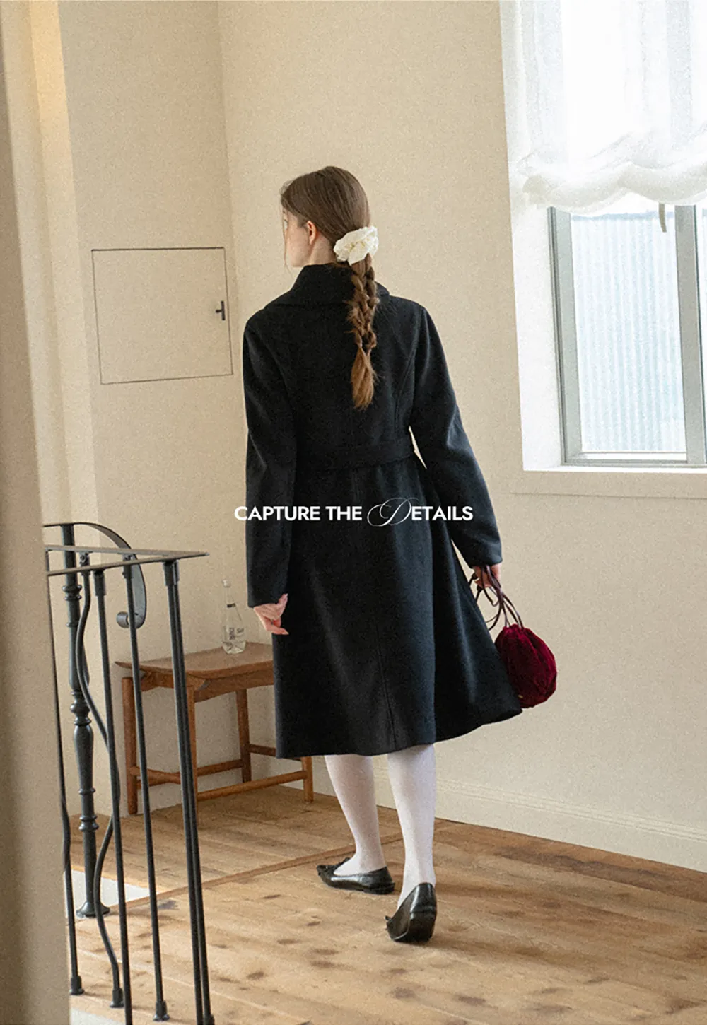 Double Breasted Notched Collar Wool Coat
