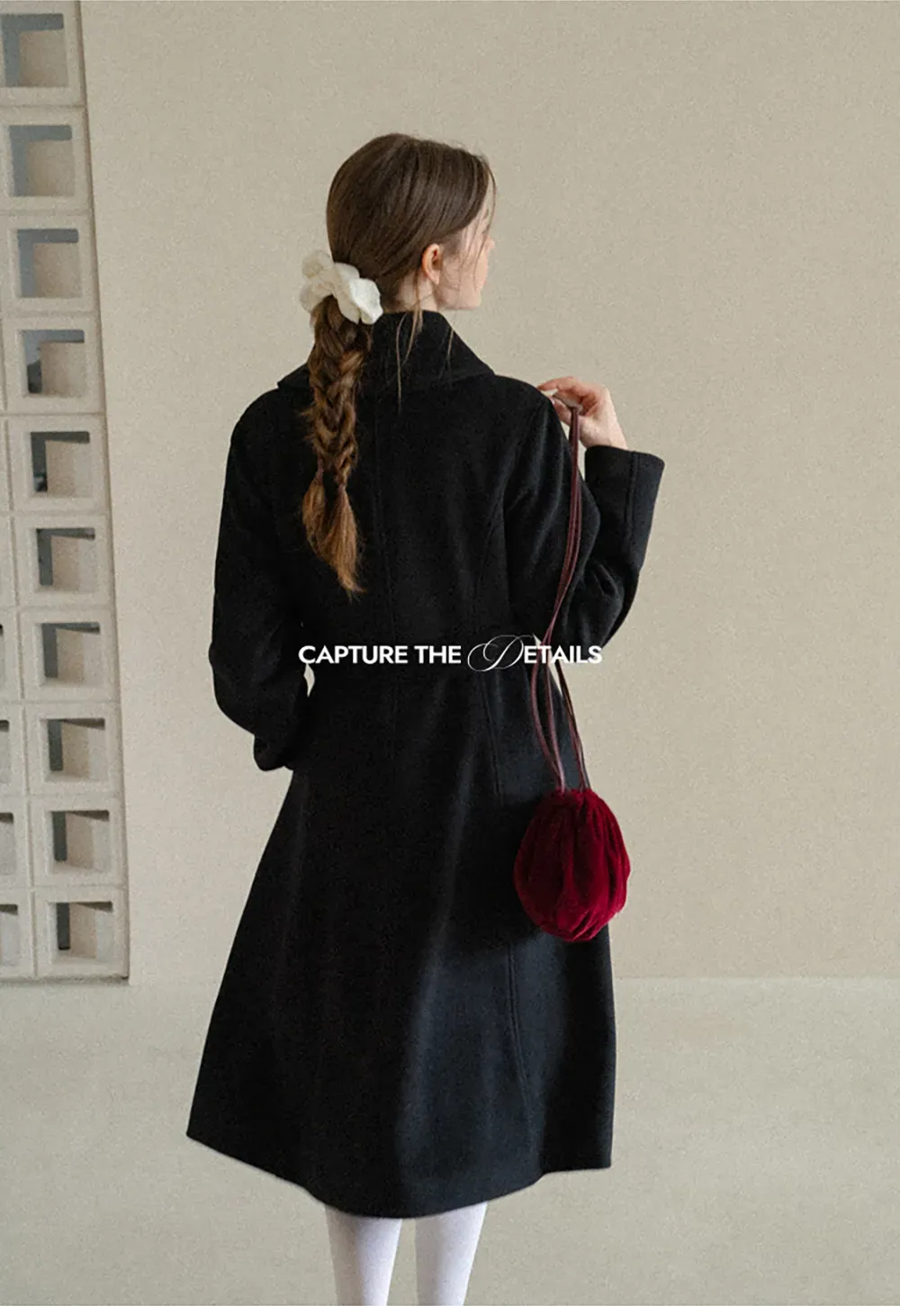 Double Breasted Notched Collar Wool Coat
