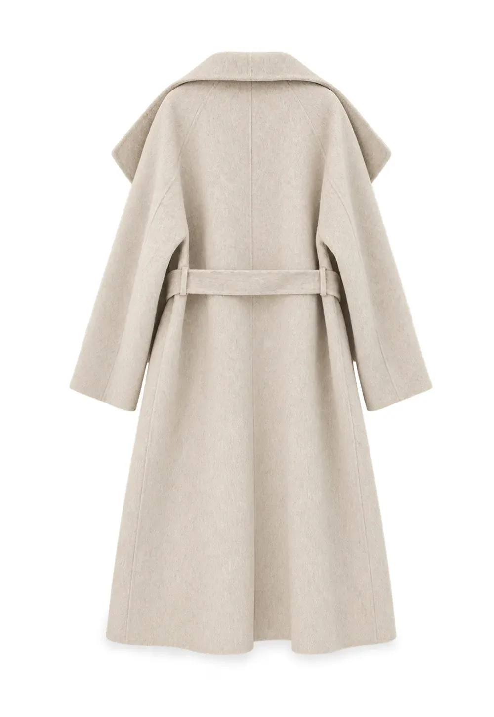 Wrap Style Belted Wool Coat