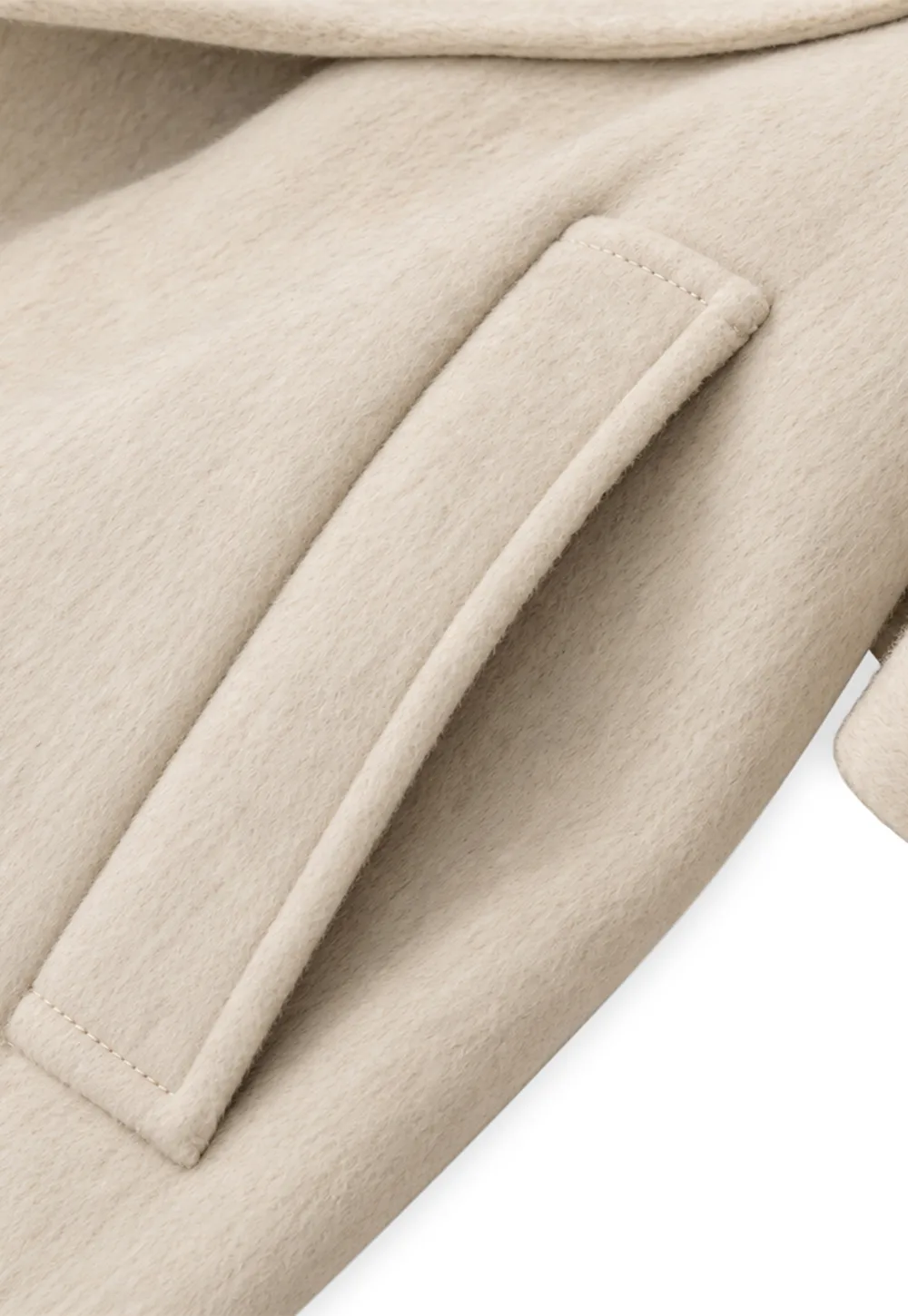 Wrap Style Belted Wool Coat