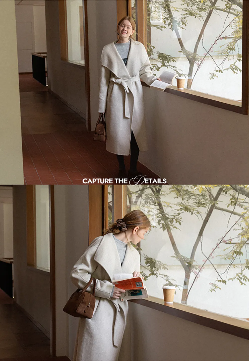 Wrap Style Belted Wool Coat