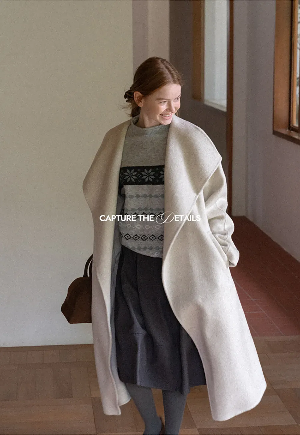 Wrap Style Belted Wool Coat