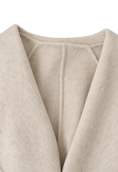 Wrap Style Belted Wool Coat