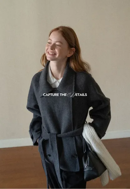 Oversized Wrap Coat with Wide Lapel and Belted Waist